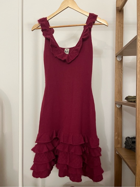 Luisa Spagnoli Dresses & Skirts - Luisa Spagnoli Ruffle Knit Angora Mini Dress